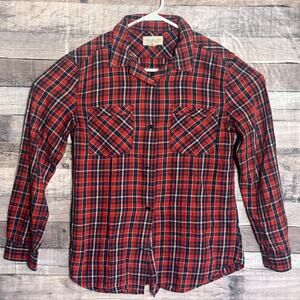 Denim & Supply Ralph Lauren Mens Western Shirt Medium Red Plaid Cowboy Rodeo